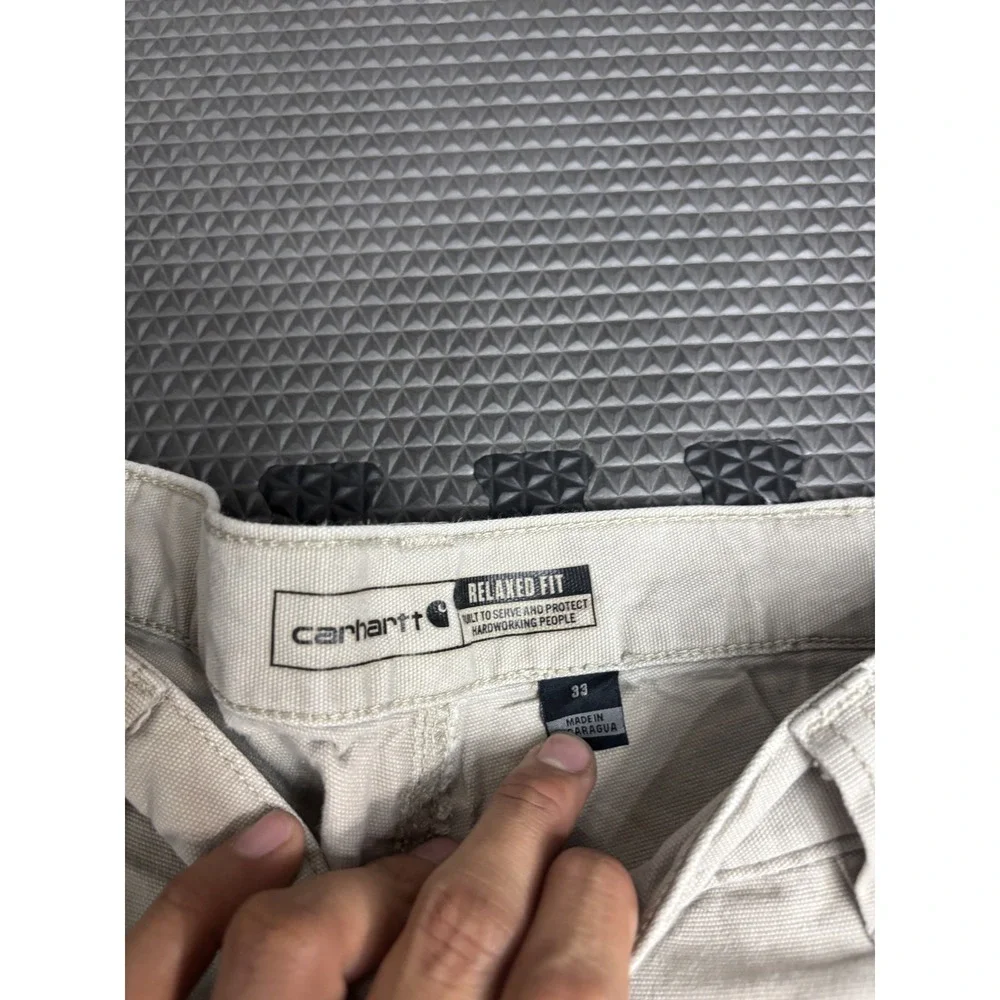Carhartt Men's Size 33 Relaxed Fit Cargo Work Shorts Khaki Tan Cotton